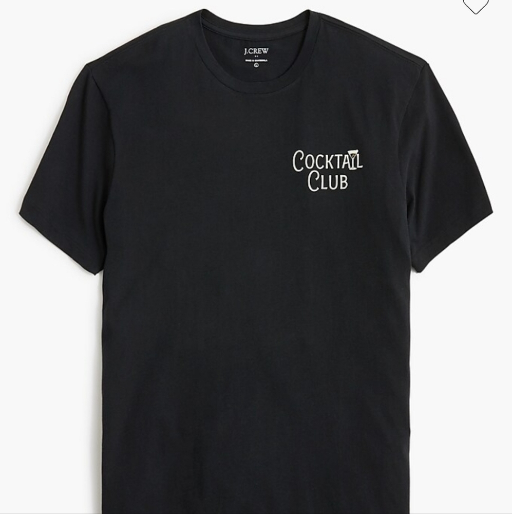 J Crew Factory Cocktail club graphic tee CF260 Size M NWT Martini